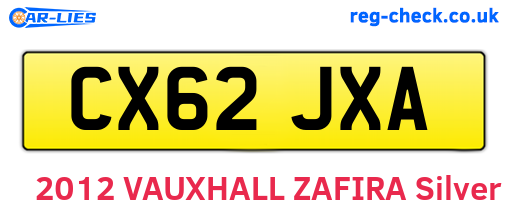 CX62JXA are the vehicle registration plates.