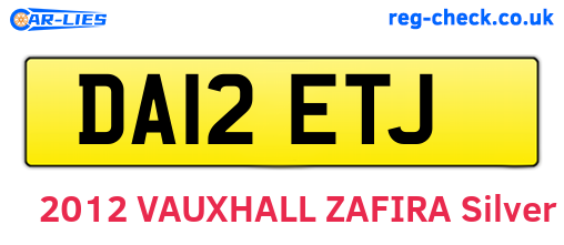 DA12ETJ are the vehicle registration plates.