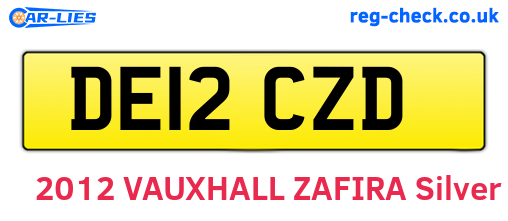 DE12CZD are the vehicle registration plates.