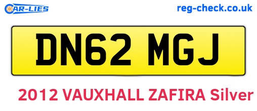 DN62MGJ are the vehicle registration plates.