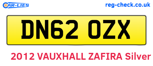 DN62OZX are the vehicle registration plates.