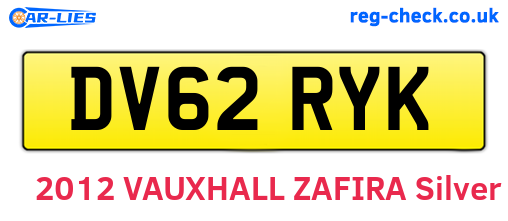 DV62RYK are the vehicle registration plates.