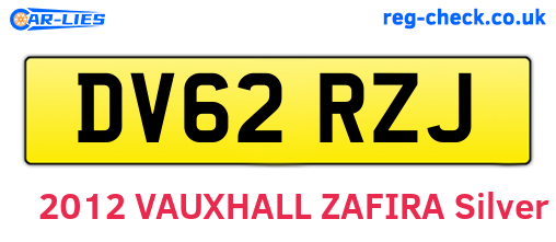 DV62RZJ are the vehicle registration plates.