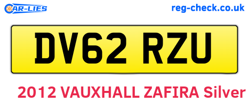 DV62RZU are the vehicle registration plates.