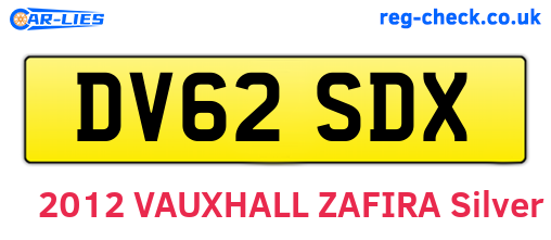 DV62SDX are the vehicle registration plates.