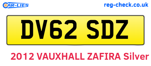 DV62SDZ are the vehicle registration plates.