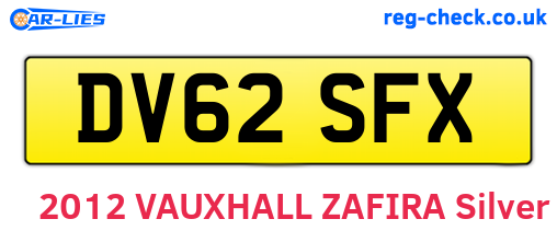 DV62SFX are the vehicle registration plates.