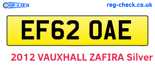 EF62OAE are the vehicle registration plates.