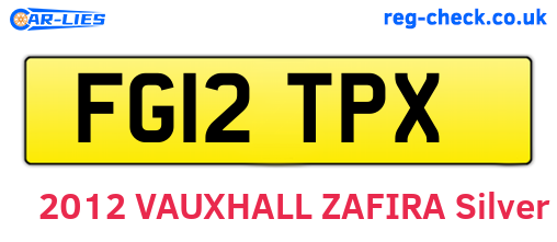 FG12TPX are the vehicle registration plates.