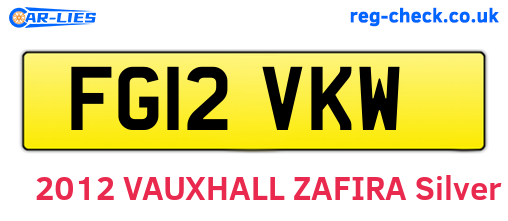 FG12VKW are the vehicle registration plates.