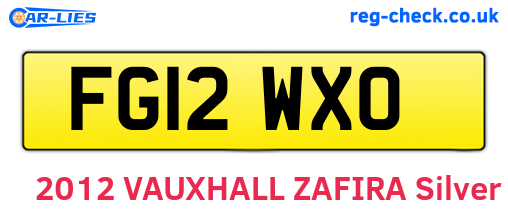 FG12WXO are the vehicle registration plates.