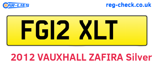 FG12XLT are the vehicle registration plates.