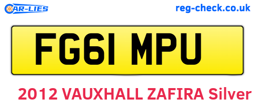 FG61MPU are the vehicle registration plates.