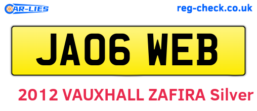 JA06WEB are the vehicle registration plates.