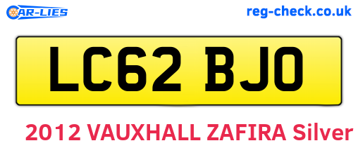 LC62BJO are the vehicle registration plates.