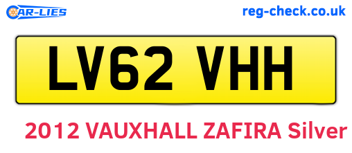 LV62VHH are the vehicle registration plates.