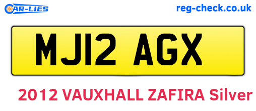 MJ12AGX are the vehicle registration plates.