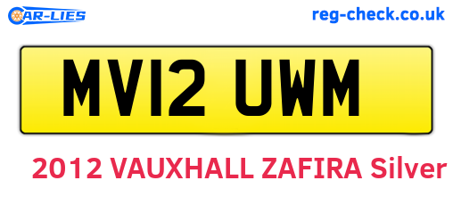 MV12UWM are the vehicle registration plates.
