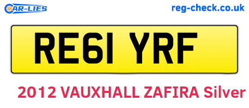 RE61YRF are the vehicle registration plates.