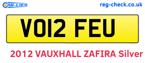 VO12FEU are the vehicle registration plates.