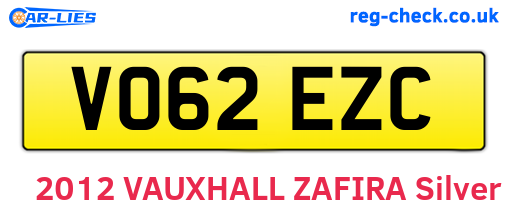 VO62EZC are the vehicle registration plates.