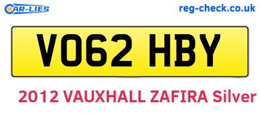 VO62HBY are the vehicle registration plates.