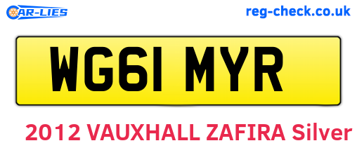 WG61MYR are the vehicle registration plates.