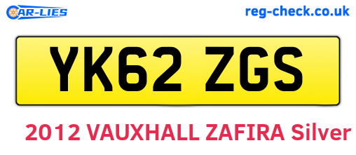 YK62ZGS are the vehicle registration plates.