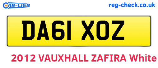 DA61XOZ are the vehicle registration plates.
