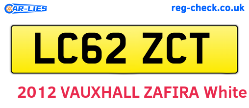 LC62ZCT are the vehicle registration plates.