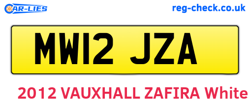 MW12JZA are the vehicle registration plates.