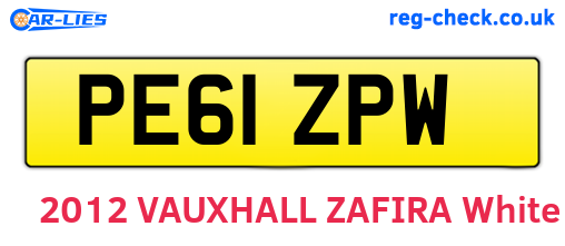 PE61ZPW are the vehicle registration plates.