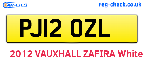 PJ12OZL are the vehicle registration plates.