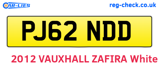 PJ62NDD are the vehicle registration plates.
