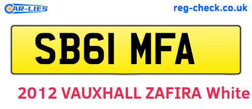 SB61MFA are the vehicle registration plates.