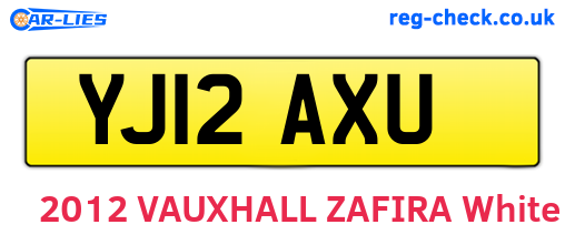 YJ12AXU are the vehicle registration plates.