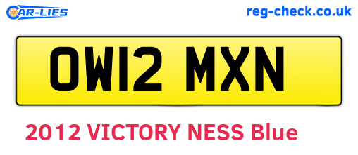 OW12MXN are the vehicle registration plates.