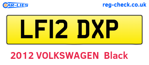 LF12DXP are the vehicle registration plates.