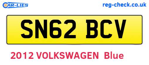 SN62BCV are the vehicle registration plates.
