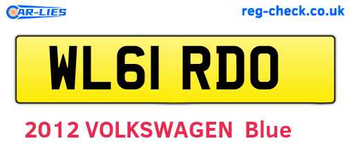WL61RDO are the vehicle registration plates.