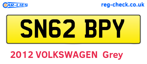 SN62BPY are the vehicle registration plates.