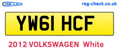 YW61HCF are the vehicle registration plates.