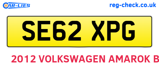 SE62XPG are the vehicle registration plates.