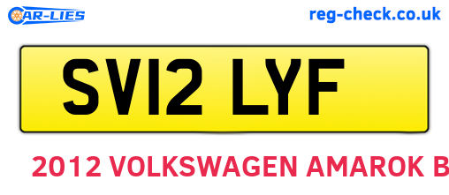 SV12LYF are the vehicle registration plates.