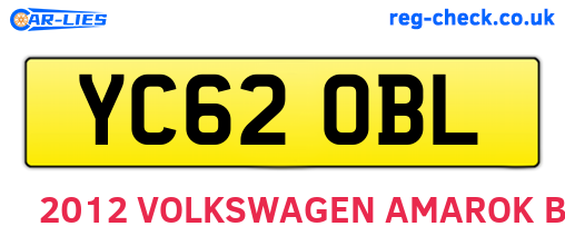 YC62OBL are the vehicle registration plates.
