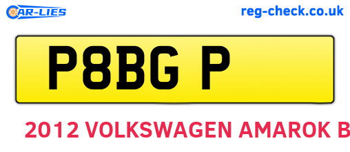P8BGP are the vehicle registration plates.