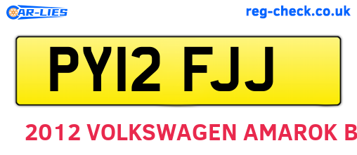 PY12FJJ are the vehicle registration plates.