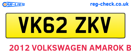 VK62ZKV are the vehicle registration plates.