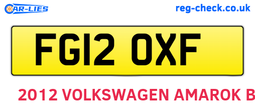 FG12OXF are the vehicle registration plates.