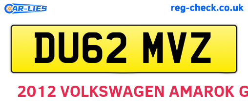 DU62MVZ are the vehicle registration plates.